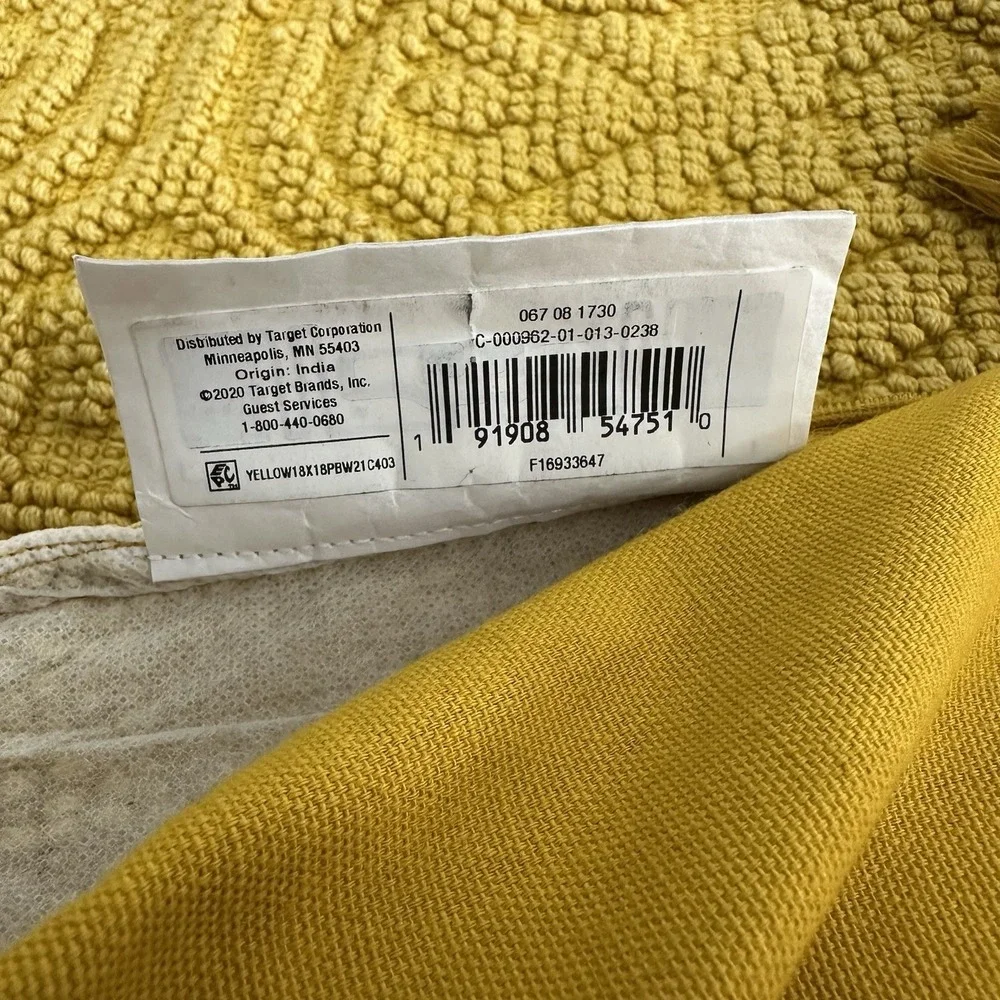 Opal House Toss Pillow Cases Lot of 2 Gold Cream & Brown w/Tassels 1 Yellow Case